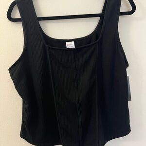 NWT No Boundaries Black Ribbed Tank Top